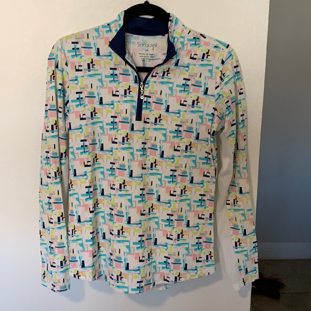 SanSoleil Long Sleeve Half Zip Mock